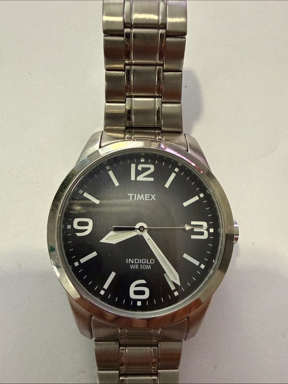 Timex Men's Black Dial Stainless Steel Bracelet Watch
